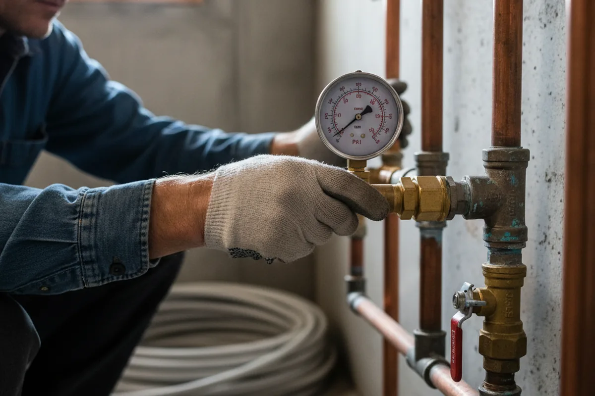 Pressure testing a repaired line during Water Line Repair in Holly Springs